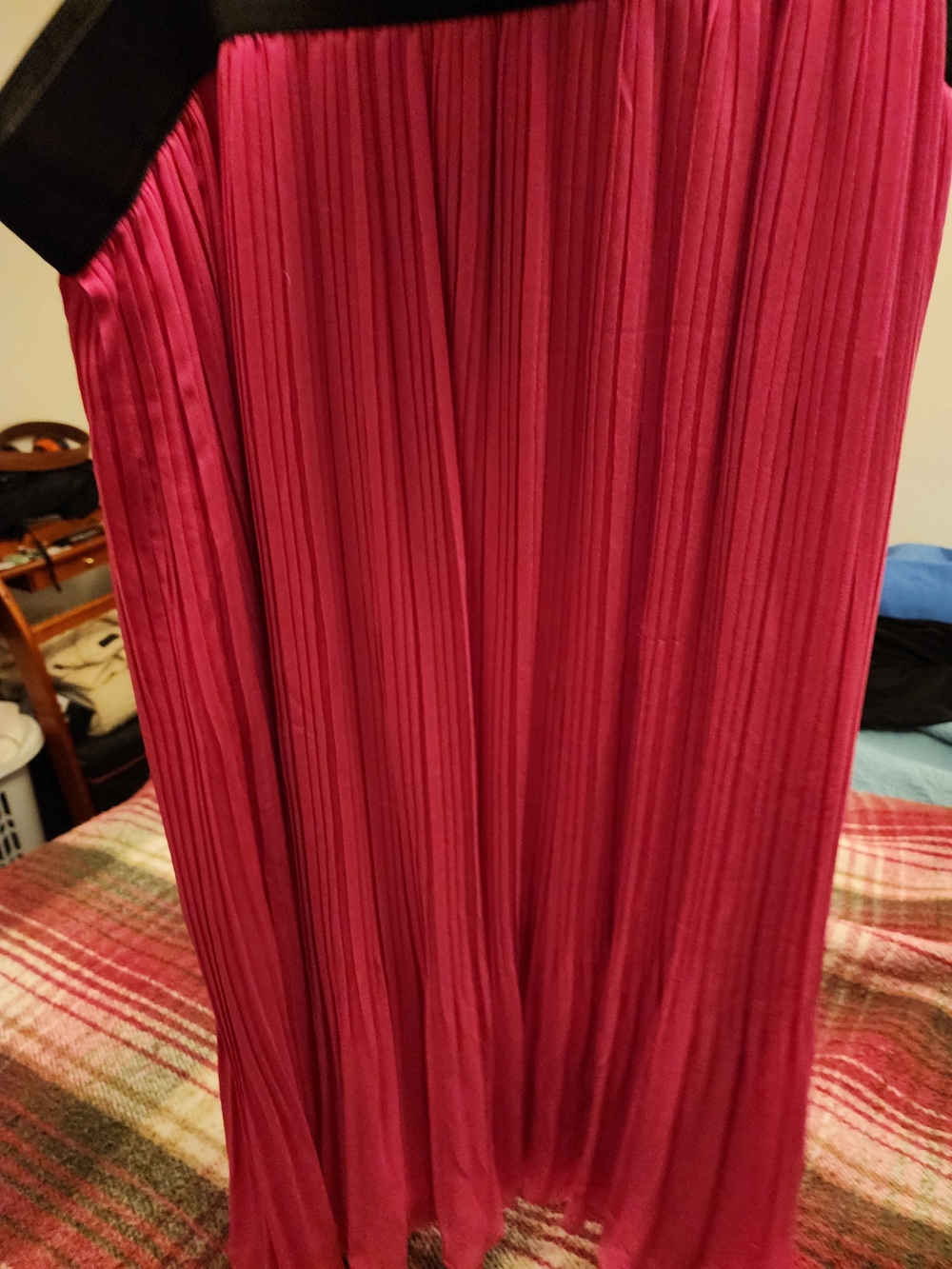 torrid Hot Pink Pleated Skirt with Black Waistband - Picture 3 of 7